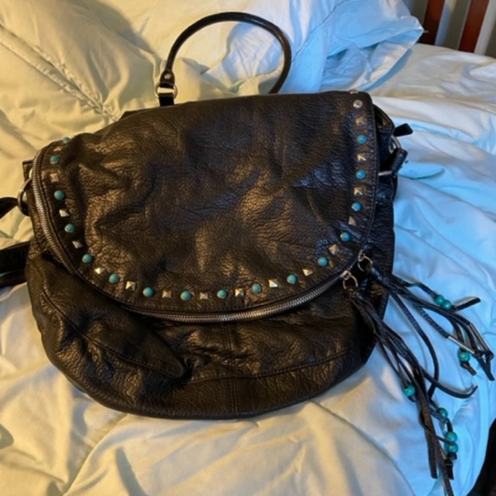 Black leather purse